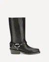 Rabanne Leather Buckle Snkle Boots In Multi