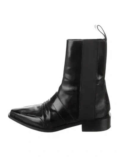 Pre-owned Rabanne Leather Chelsea Boots In Black