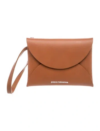 Pre-owned Rabanne Leather Clutch W/ Tags In Brown