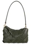 Rabanne Leather Disc Handbag With Magnetic Flap Closure In Green
