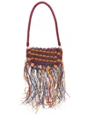 Rabanne Leather Fringe Shoulder Bag With Braided Handle