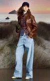 Rabanne Leather Jacket In Brown