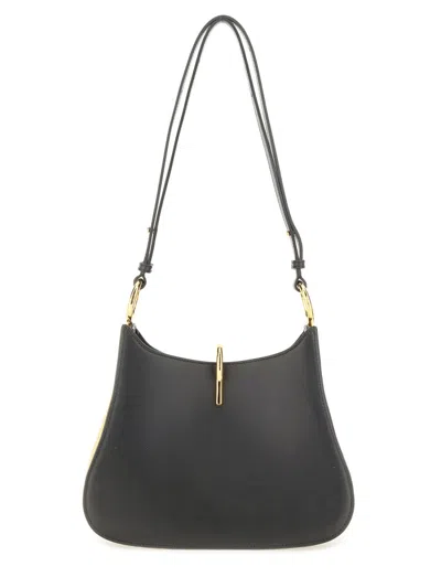 Rabanne Leather Ring Handle Shoulder Bag In Gray