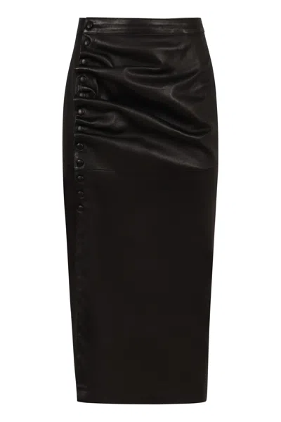 Rabanne Leather Skirt In Black