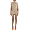 Rabanne Leopard Print Draped Short Dress In Animal Print