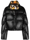 Rabanne Leopard-print Quilted Puffer Jacket In Black