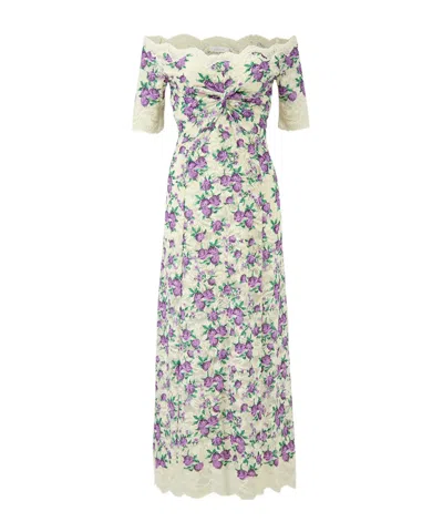 Rabanne Liberty Floral Printed Midi Dress In White