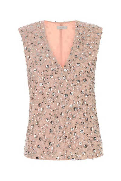 Rabanne Lightflower Embroidered Top In Pink