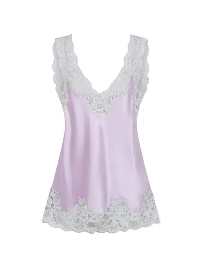 Rabanne Womens Haut Lace Silk-blend Cami Top Lavender In Purple