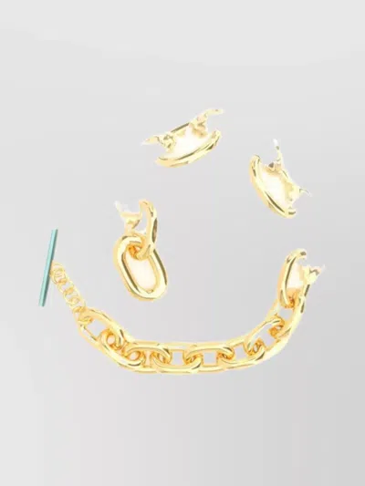 Rabanne Link Chain Gold Hoop Necklace In Yellow