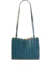 Rabanne Linked Leather Shoulder Bag In Blue