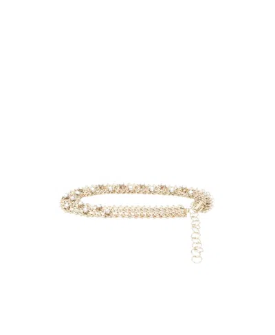 Rabanne Logo Belt In Nude