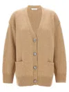 Rabanne Logo Button Cardigan In Beige