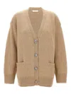 Rabanne Logo Button Cardigan In Beige
