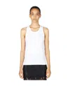 Rabanne Logo-devoré Cotton Tank Top In White