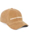 Rabanne Logo-embroidered Corduroy Baseball Cap In Neutrals