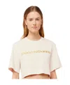 Rabanne Logo-embroidered Croppedt-shirt In White