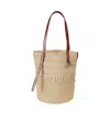 Rabanne Logo-embroidered Raffia Tote Bag In Nude