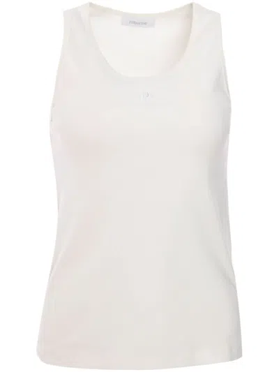 Rabanne White Tank Top With Monogram Detail