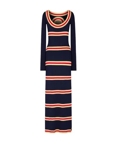 Rabanne Logo Long-sleeved Dress In Black