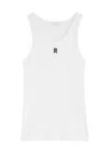 Rabanne Logo Monogram Pointelle Cotton Vest In White
