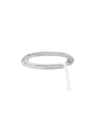 Rabanne Logo Necklace In White