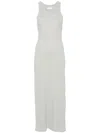 Rabanne Logo-patch Maxi Dress In Gray