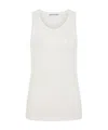Rabanne Logo-patch Ribbed Tank Top In White