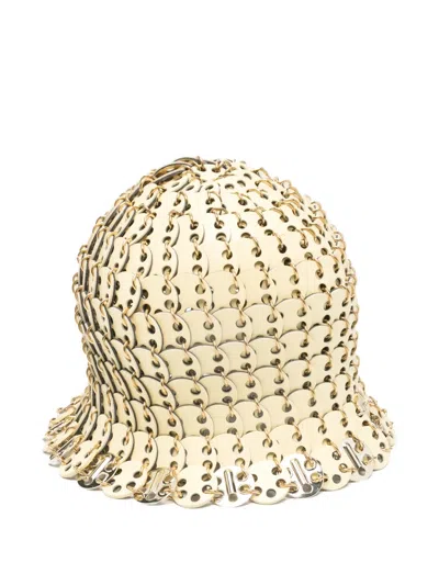 Rabanne Logo-plaque Hat In Gold