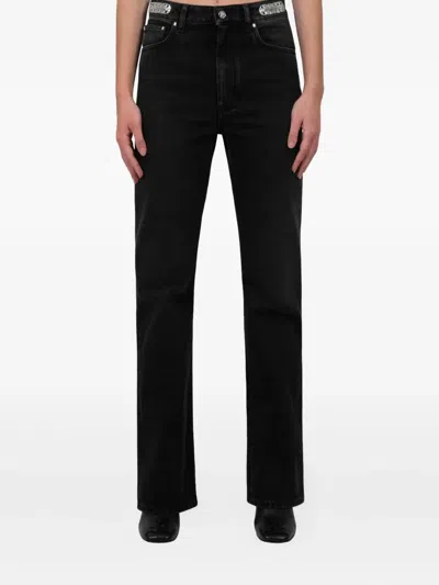 Rabanne Logo-plaque Jeans In Black