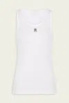 Rabanne Ribbed Cotton Tank Top With Perforated R-logo