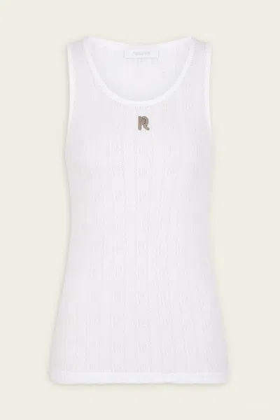 Rabanne Logo-plaque Tank Top In White