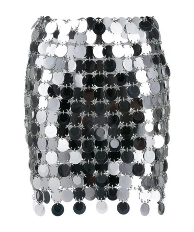 RABANNE LOGO SEQUINED SKIRT