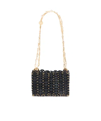 Rabanne Logo Shoulder Bag In Black