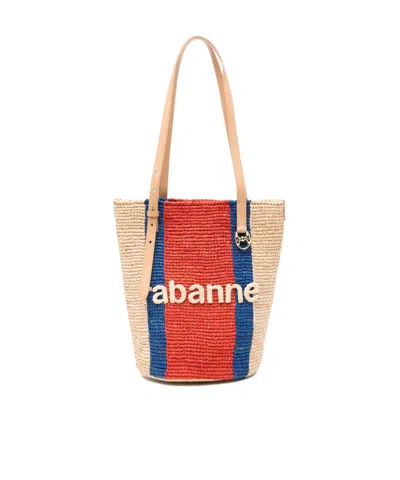 Rabanne Logo Tote Bag In Nude