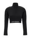 Rabanne Logo-underband Cropped Sweatshirt In Black