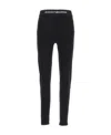Rabanne Logo-waistband High-waisted Leggings In Black