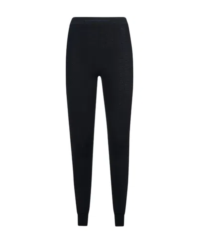 Rabanne Logo-waistband Leggings In Black