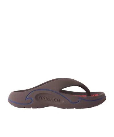Rabanne Logo-embossed Thong Sandals In Animal Print