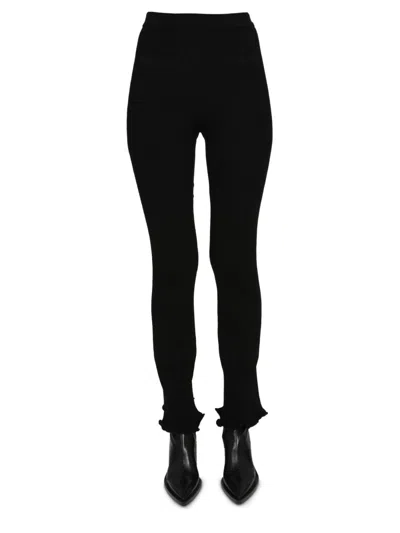 Rabanne Logo-waistband High-waisted Leggings In Black