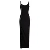 Rabanne Viscose Jersey Side Stud Midi Dress