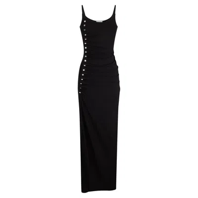 RABANNE LONG BLACK DRESS IN COTTON JERSEY