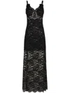 Rabanne Long Black Lace Dress  In Black