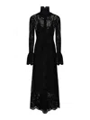 Rabanne Asymmetric Lace Maxi Dress In Black
