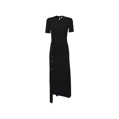 Rabanne Long Black Viscose Dress Paco