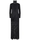Rabanne Womens Black Lace-embroidery Slit Stretch-woven Maxi Dress
