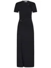 Rabanne Jersey Long Piercing Dress In Black