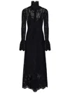Rabanne Asymmetric Lace Maxi Dress In Black