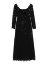 Rabanne Sequin-embroidered Lace Maxi Dress In Black