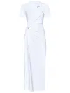 Rabanne Ring-embellished Stretch-cotton Midi Dress In White